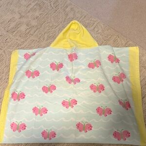 Pottery Barn Kids Yellow and White Hooded Towel